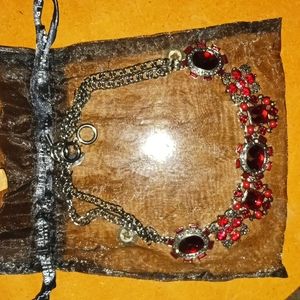 White house Black market jewelry red nice thick necklace